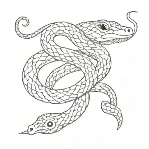 Semi Colon Snake Intertwined