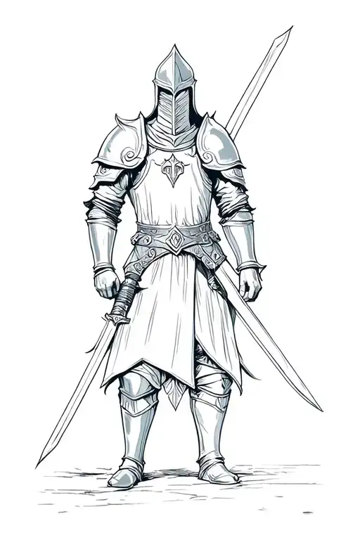 Knight Holding A Sword