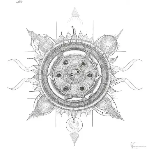 A Sun Made Up Of Bicycle Chains