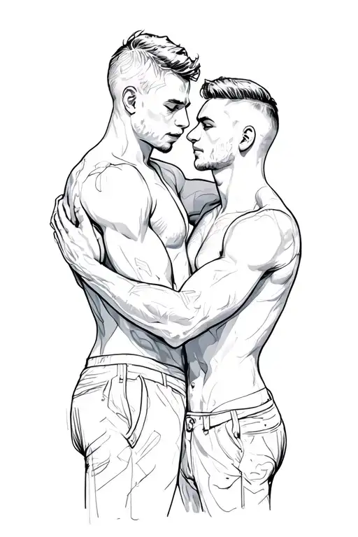 Two Men Embracing Each Other