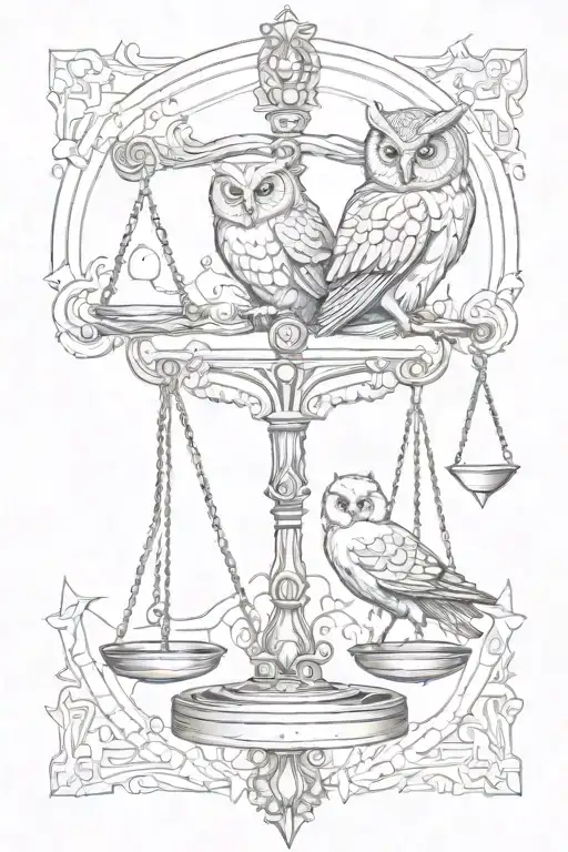 Libra Sign With Owl