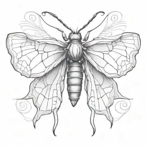 A Realistic Black-grey Tattoo Of A Butterfly Winged Spider