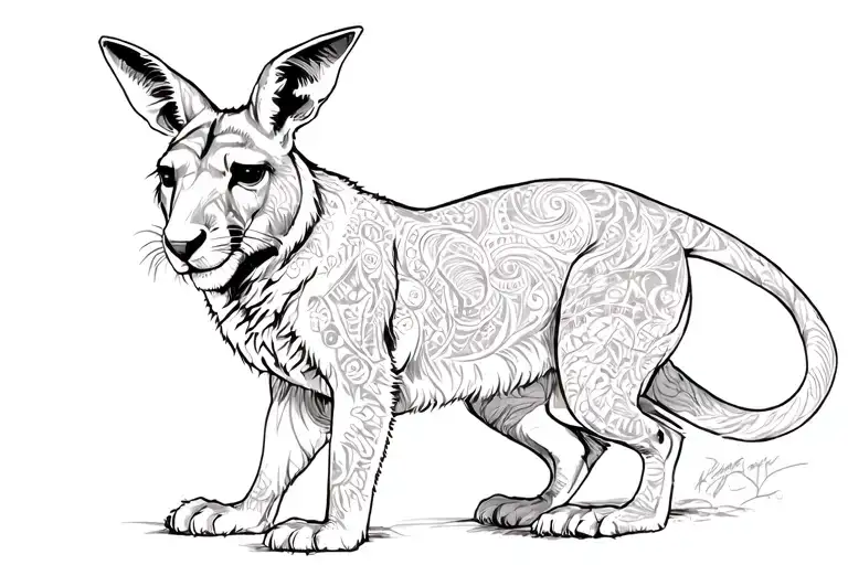 Boxing Kangaroo And Lion