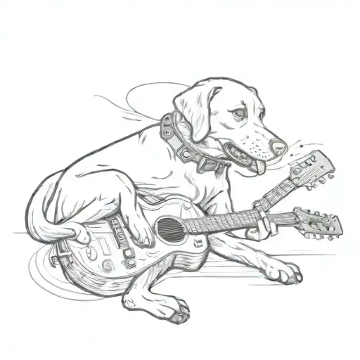 A Labrador Dog Playing A Guitar