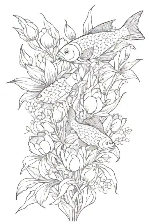 Fish Tulip Bouquet Surrounded