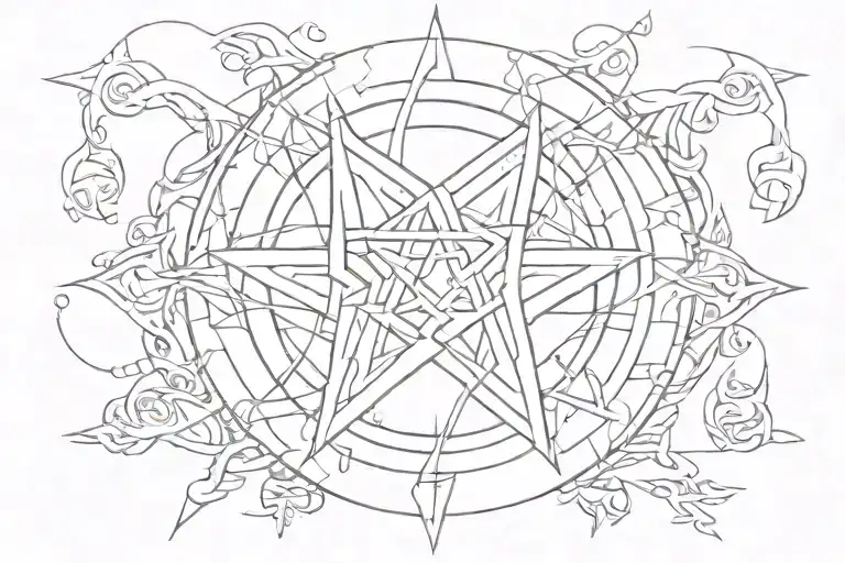 A Casual Line With A Pentagram In The Middle