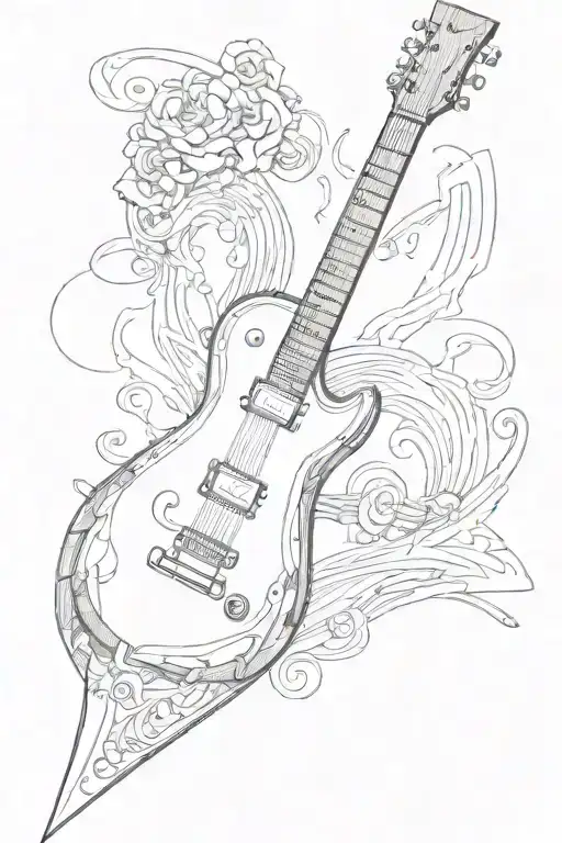 Guitar Tattoo Neck As A Gun