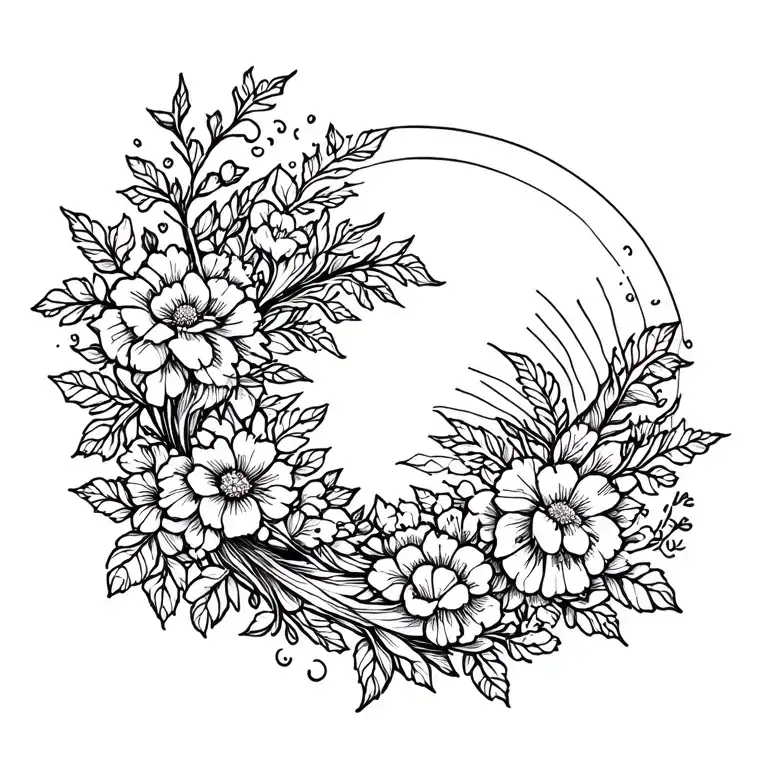 A Sunrise That Starts At The Base Of The Neck And Flows Into The A Flowery Vine