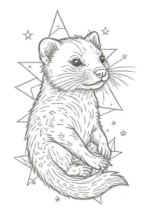 A Ferret Is Playing With A Star