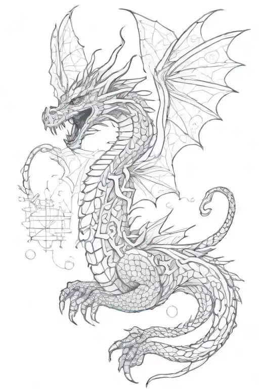 A Dragon With Wings Made Of Travel Stamps From Around The World