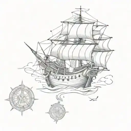 Pirate Ship And Saint Benedict Medal