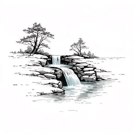 Waterfall Something In The Rocks Surrounded