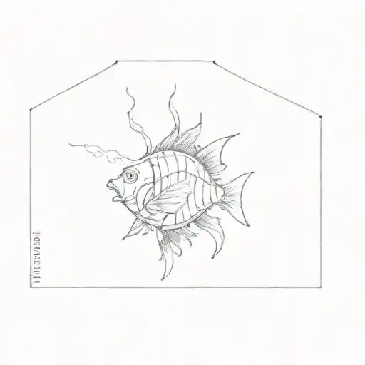 A Man With A Fish Tattoo On His Back