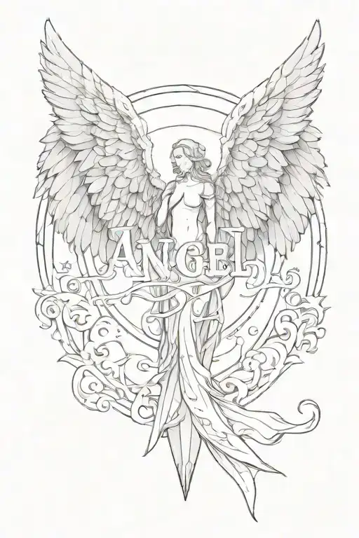 Angle Wings With The Word Angel