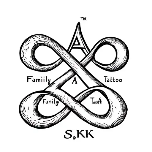 Family Tattoo With Infinity Symbol And The Letters A S K K
