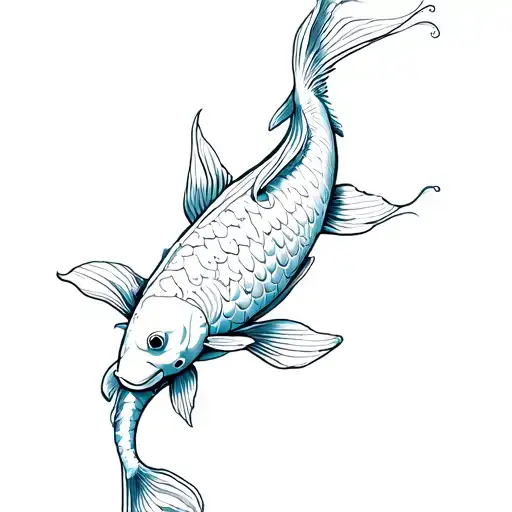 Tow Koi Fish Swimming