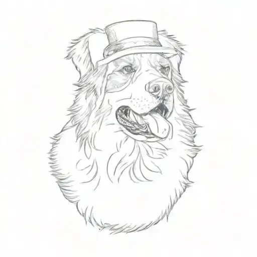 A Bernese Mountain Dog Wearing A Party Hat