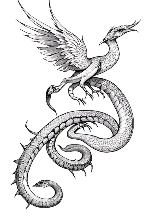 Snakes & Scorpions Transforming Into Phoenix Rising From Ashes