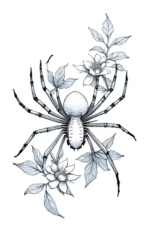 Spider With Flowers