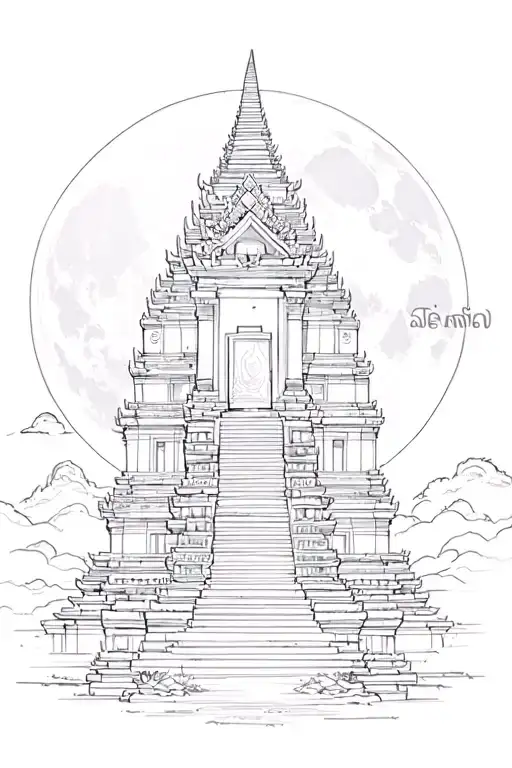 Khmer Ruin Temple At Fullmoon