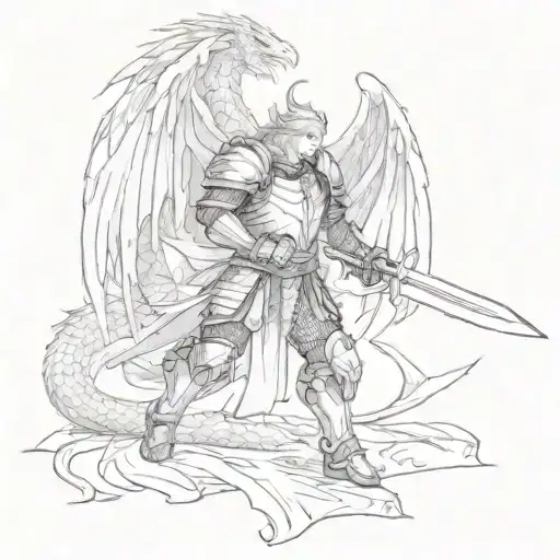 Angel In Armor Kills Dragon With Sword