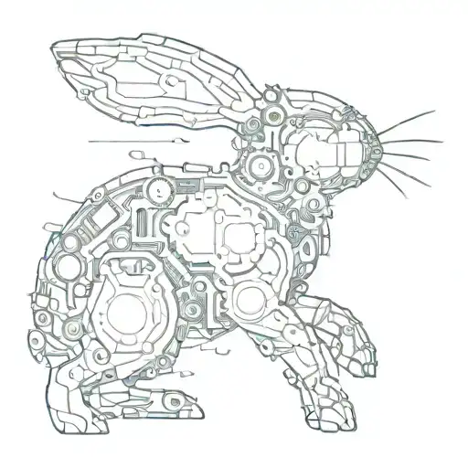 A Bunny Silhouette Made Of Gun Parts
