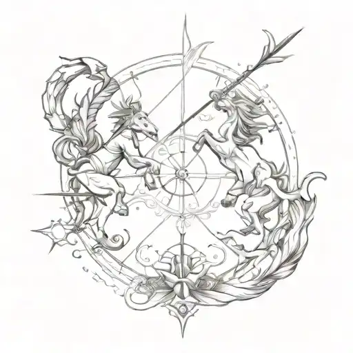 Sagittarius And Scorpio Horoscope Symbol Merging