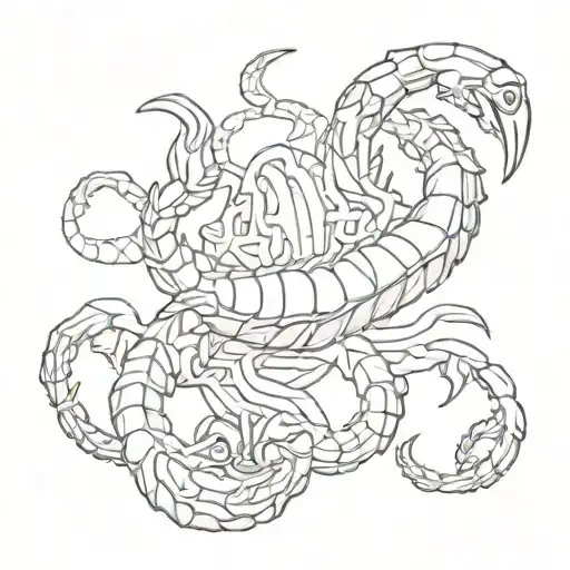 Taha Name In Scorpion Design