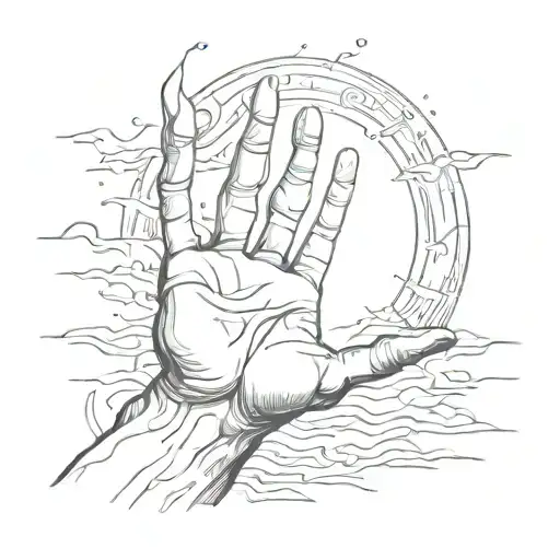 Hand Reaches Out To The Sun