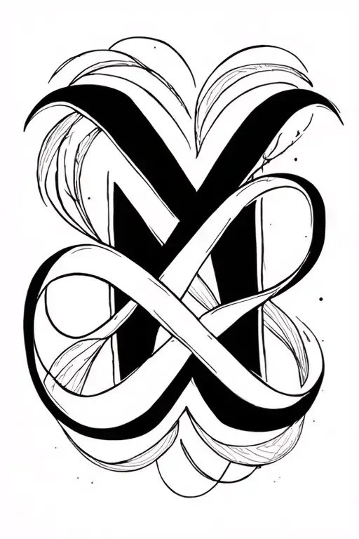 Mother Daughter Tattoo Infinity Symbol And Capital Letter M