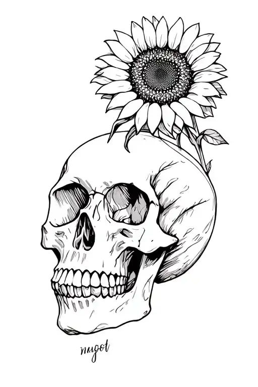 Skull And Sunflower