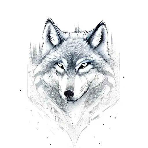 Lonely Cute Wolf Full Size