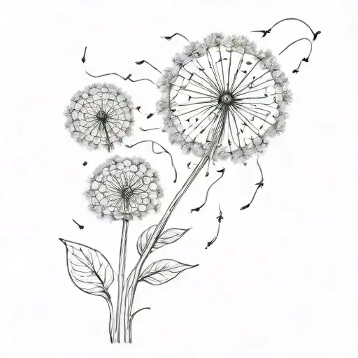 Whimsical Transforming Dandelion Blowing