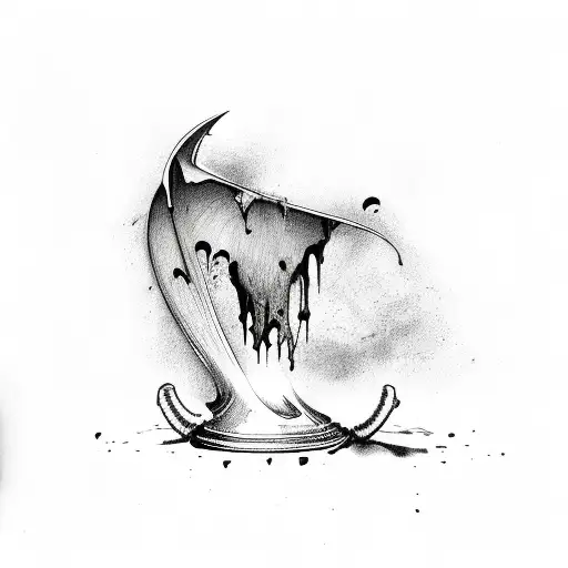 Bat Dripping Blood On A Vase Of Narcissus