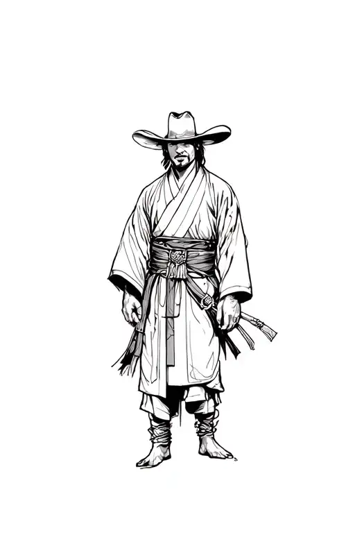 Black Cowboy In Kimono