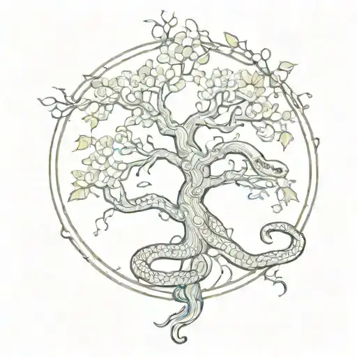 Snake And Tree Of Life