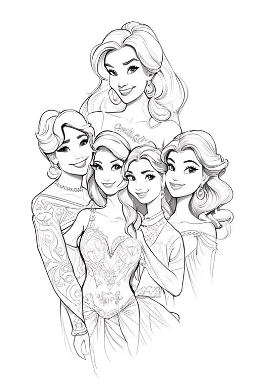 Disney Sleeve With Main Characters