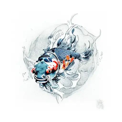 Chaos In The Head With A Koi Fish