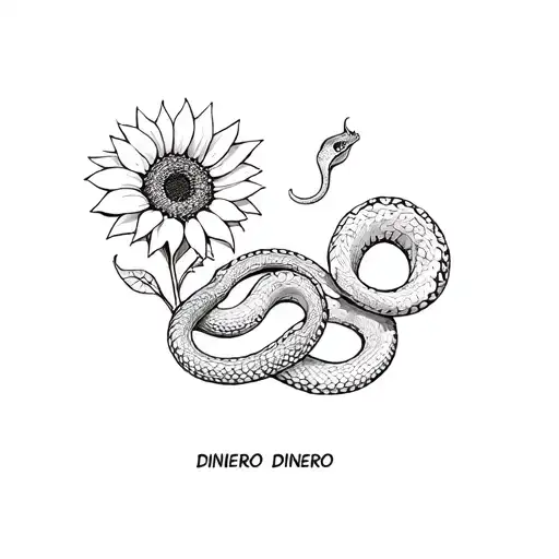 Snakes And Sunflower And Name Dinero
