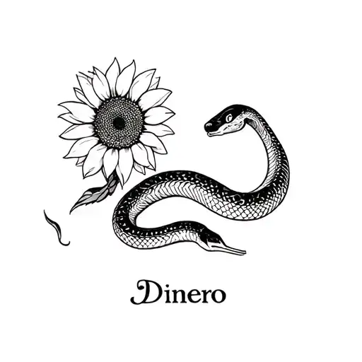 Snakes And Sunflower And Name Dinero