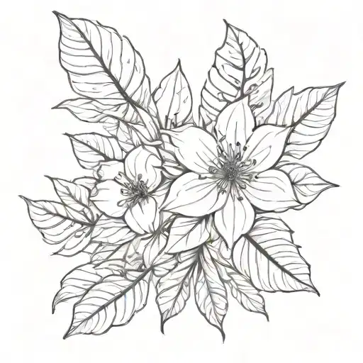 Flower Large Black Leaves