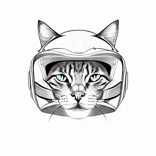 Cat With Helmet