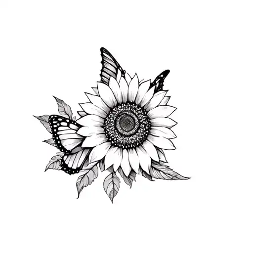 Cross Sunflower Butterfly Cardinal