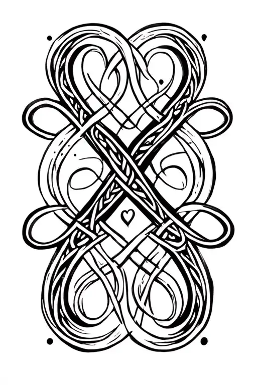 Celtic Friendship Love Infinity Unalome And Dots Integrated
