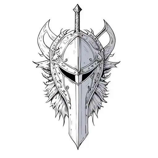 Warrior Helmet Sword Shield