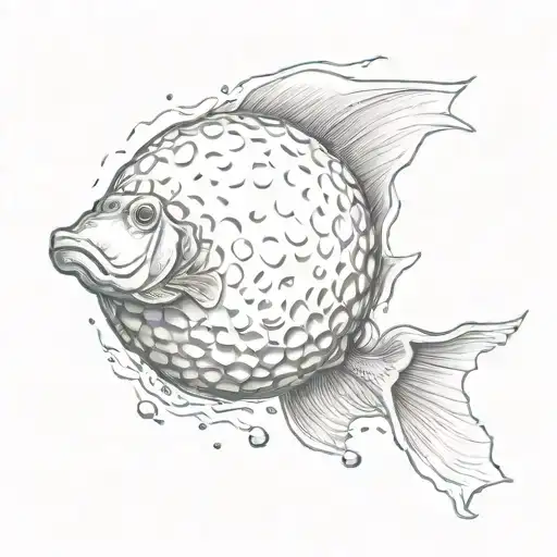 A Golf Ball Morphing Into A Marine Fish Underwater