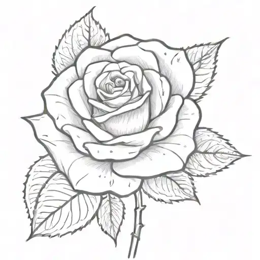 Simple Rose With Stem