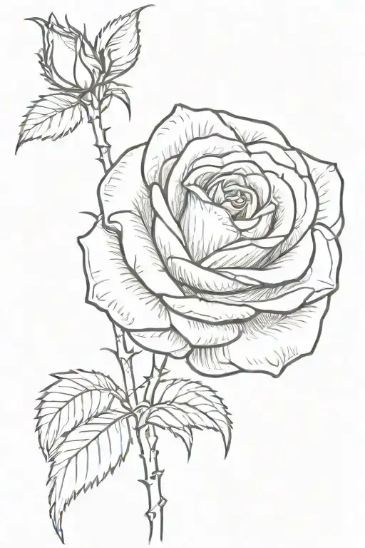 Simple Rose With Stem