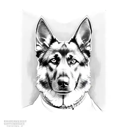 German Shepard With A Paw And The Name Sixten