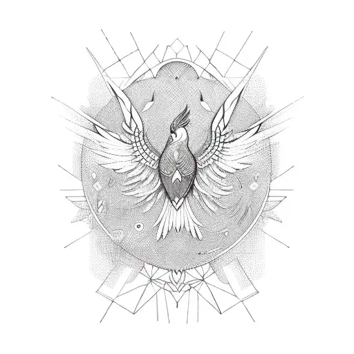 Phoenix With Geometric Shapes
